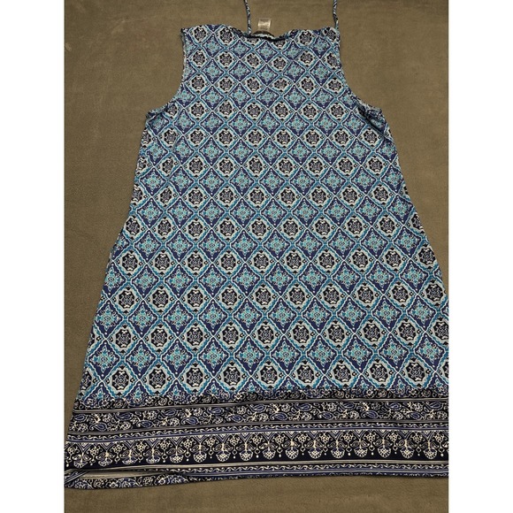 Tommy Bahama Blue Geometric Print Sleeveless V Neck Midi Dress Size M - Picture 5 of 6